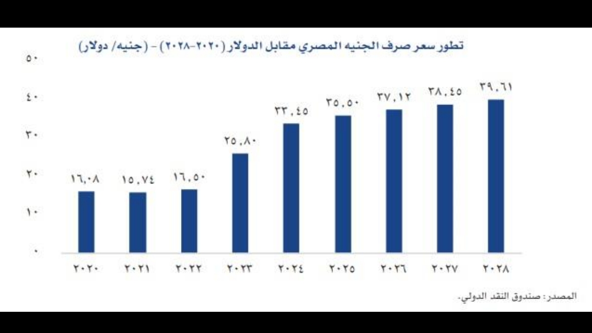 الكشف عن متوسط سعر الدولار الامريكي المتوقع بوثائق حكوميه في عام 2024 حتي عام 2030